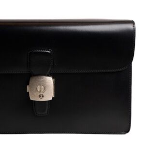 Dunhill Black Flip Lock Pouch Clutch Bag